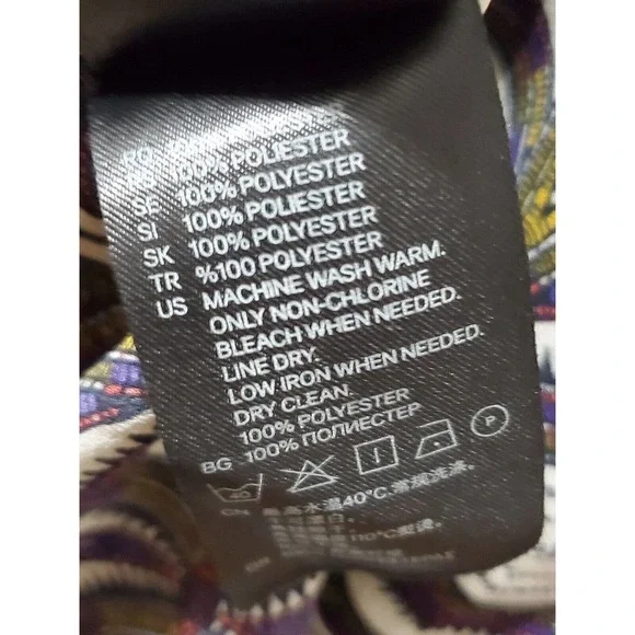 H&M Women's Multicolor 100% Polyester V-Neck Sleeveless Casual Pullover Shirt 10 - Picture 10 of 11